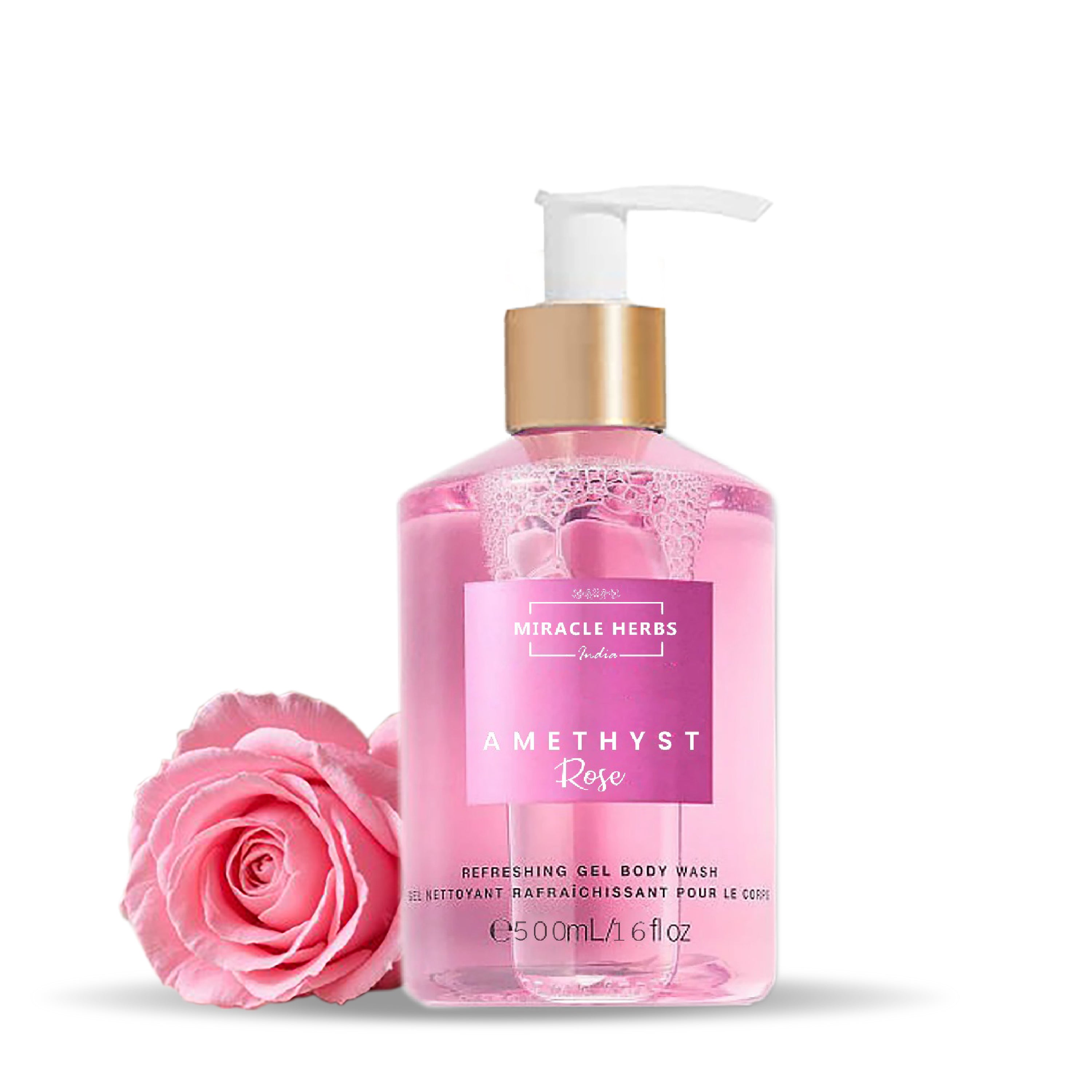 Miracle Herbs AMATHYST Refreshing Gel Body Wash ROSE